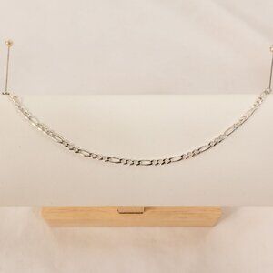 VTG 925 Sterling Silver Bracelet 7in Flat Figaro Chain 3mm Milor Italy 2.5g